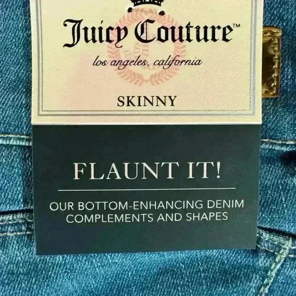 NEW WITH TAGS Juicy Couture Flaunt It Midrise Cuffed Skinny Ankle Jeans SIZE 10 - Picture 9 of 16